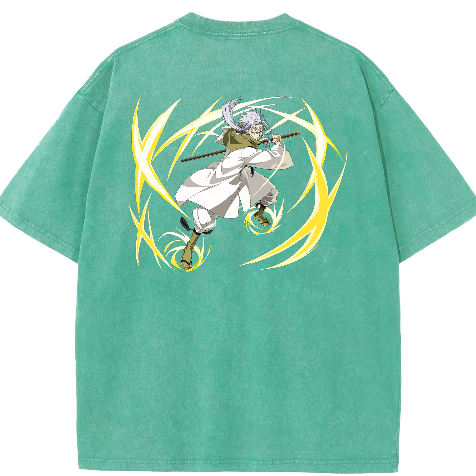 （画像用） 転スラ Regarding Reincarnated to Slime 綿100% ヴィンテージ風 半袖Tシャツ（背面プリント）